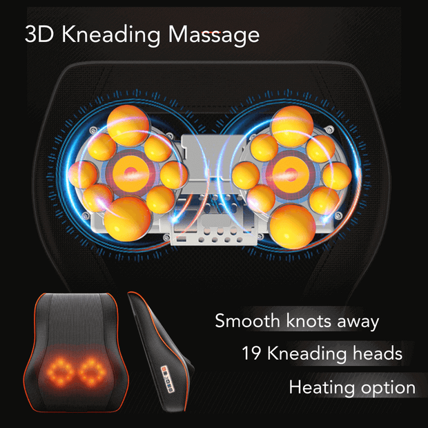 3-in-1 Shiatsu Neck and Back Massager Pillow with Heating