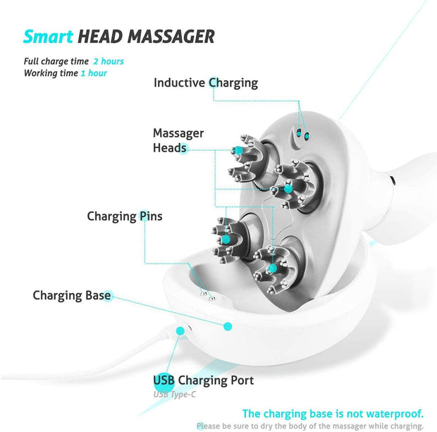 Waterproof - Rechargeable Scalp and Head Massager